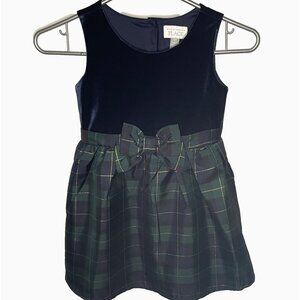 Velvet Plaid Dress sz 5T Formal Holiday Children's Place Sleeveless Underskirts